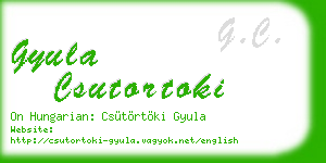 gyula csutortoki business card